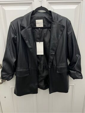 Bagatelle Black Faux Leather‎ Blazer